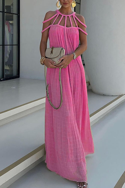 Nonnadress Halterneck rope strap slim fit dress