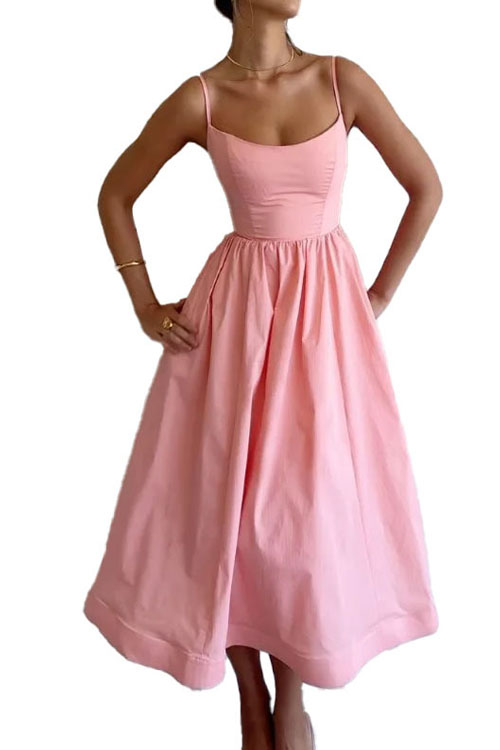 Kathiadress pleated  big swing  suspender dress