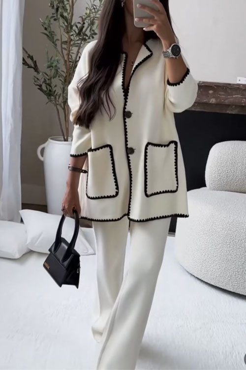 Kathiadress Stylish patchwork patch pocket Two pieces set