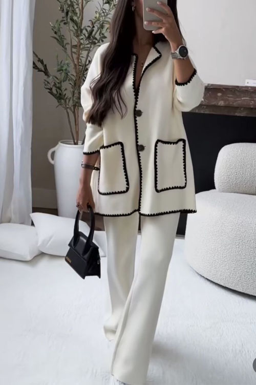 Kathiadress Stylish patchwork patch pocket Two pieces set