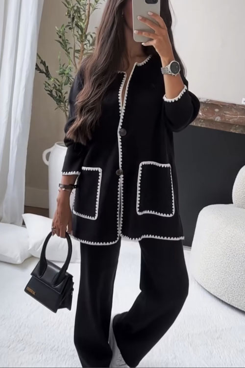 Kathiadress Stylish patchwork patch pocket Two pieces set