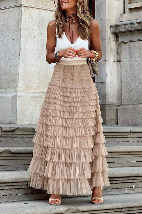 Nonnadress Fashionable mesh cake skirt
