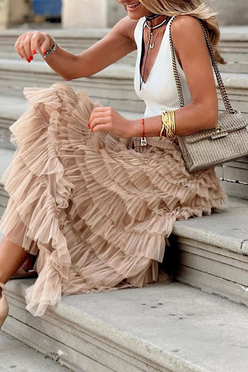 Nonnadress Fashionable mesh cake skirt