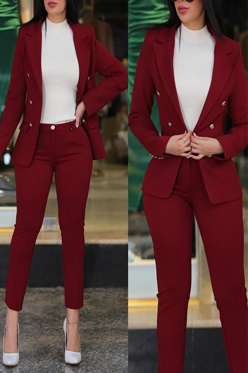 Nonnadress Solid Color Casual Fashion Business Suit