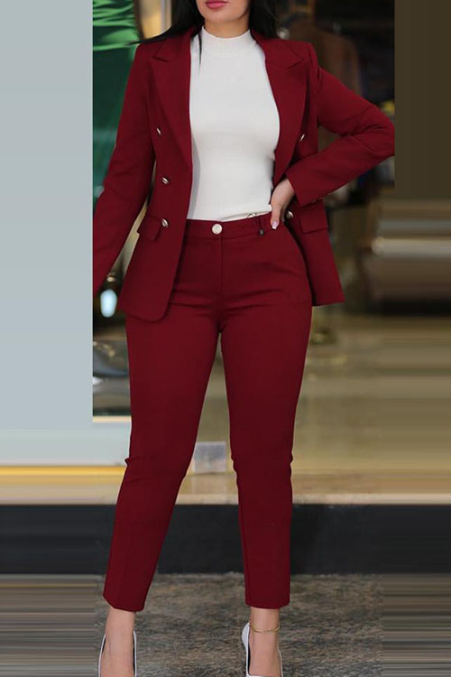Nonnadress Solid Color Casual Fashion Business Suit