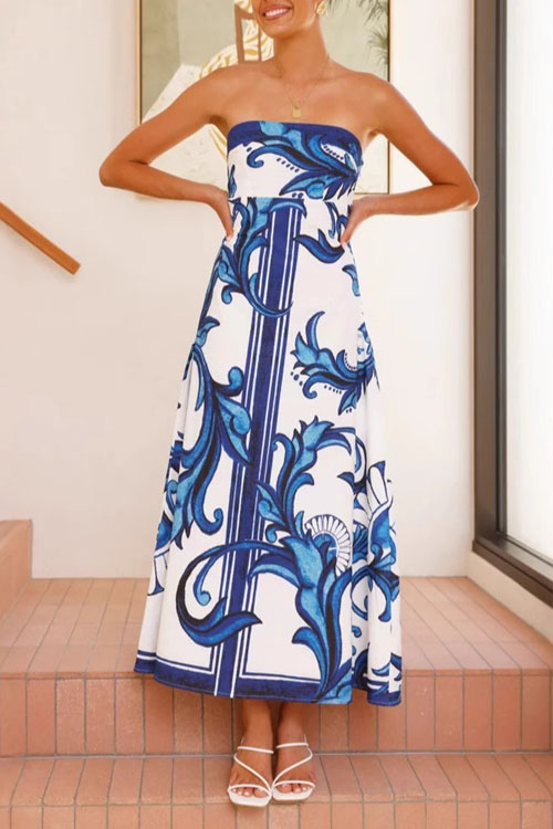 Nonnadress Positioned Print Fitted A-Line Dress