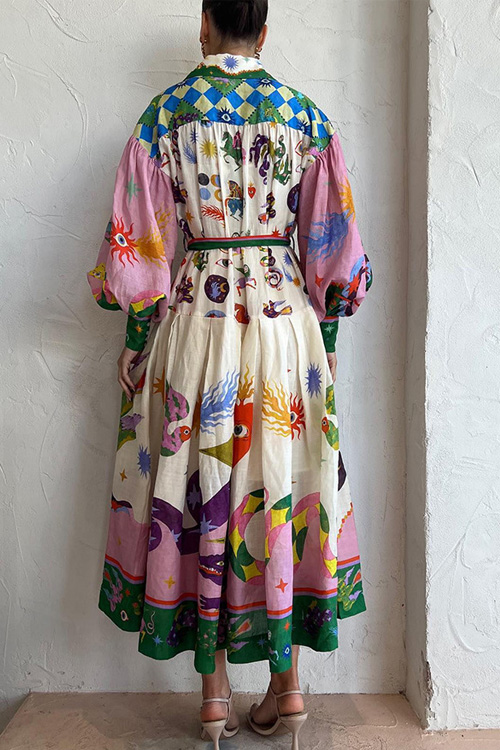 Nonnadress French court style pleated oversized loose dress