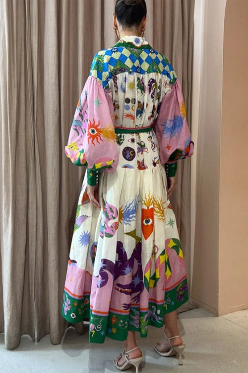 Nonnadress French court style pleated oversized loose dress