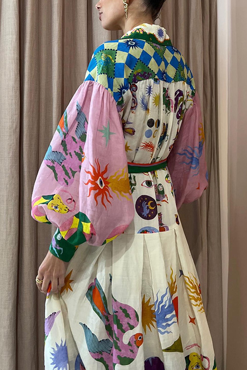 Nonnadress French court style pleated oversized loose dress