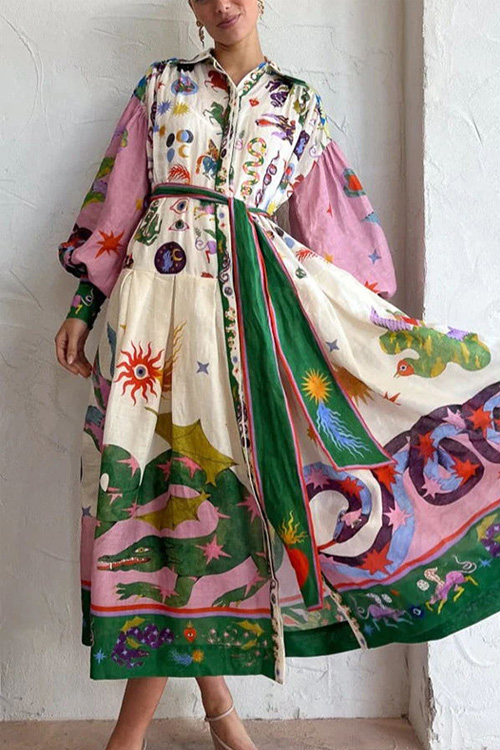 Nonnadress French court style pleated oversized loose dress