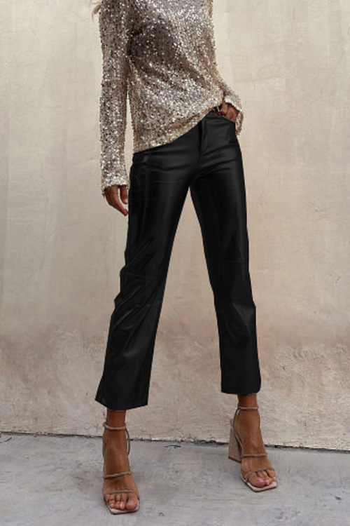 Nonnadress Slim-fitting nightclub glossy casual ninth pants