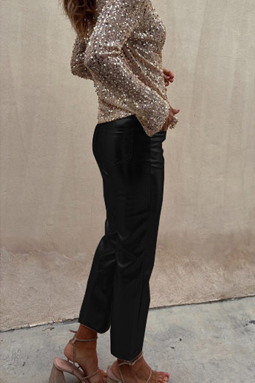 Nonnadress Slim-fitting nightclub glossy casual ninth pants