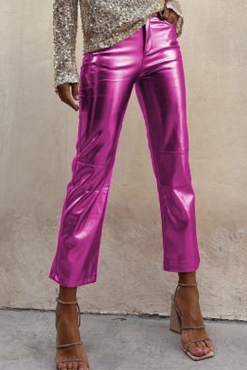 Nonnadress Slim-fitting nightclub glossy casual ninth pants