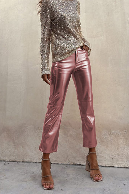Nonnadress Slim-fitting nightclub glossy casual ninth pants