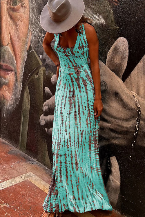 Nonnadress striped print backless crossover dress