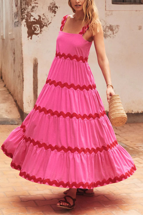 Kathiadress Simple design corrugated  suspender dress