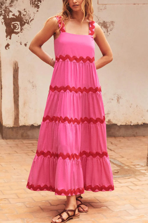 Kathiadress Simple design corrugated  suspender dress