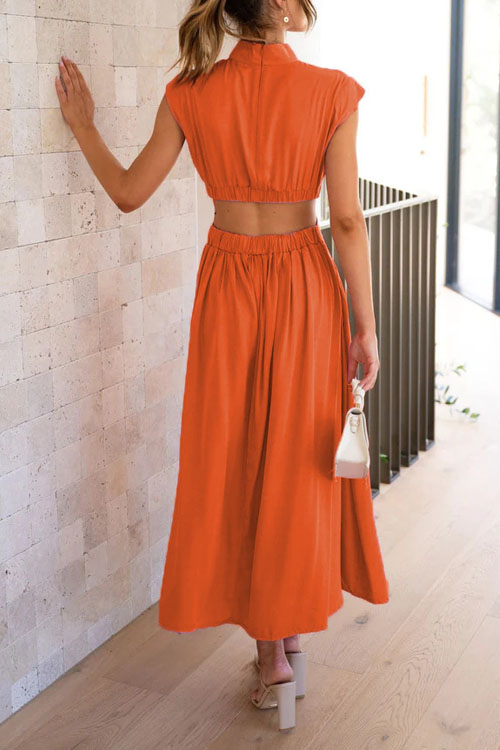 Kathiadress Fashionable Street Stand Collar Waistless Dress