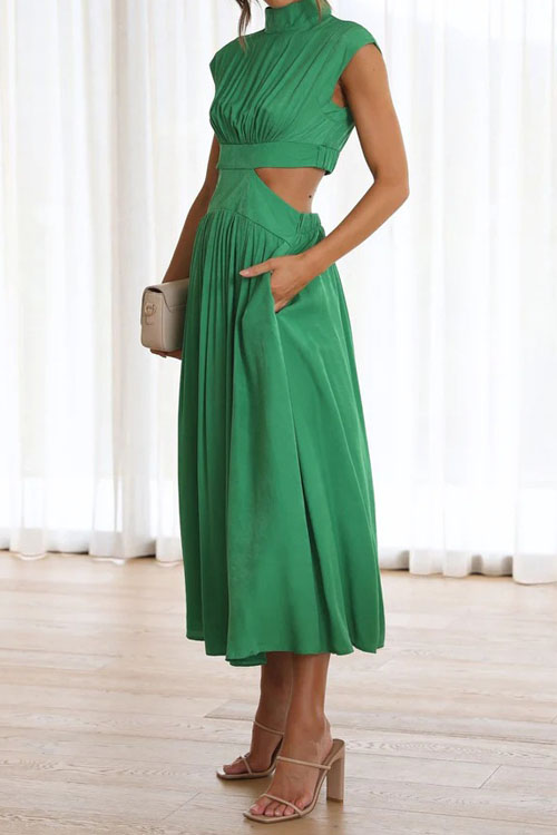 Kathiadress Fashionable Street Stand Collar Waistless Dress