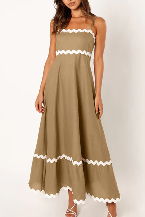 Kathiadress Elegant wavy edges suspender dress