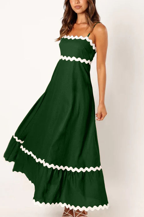 Kathiadress Elegant wavy edges suspender dress