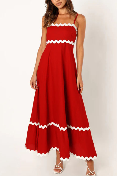 Kathiadress Elegant wavy edges suspender dress