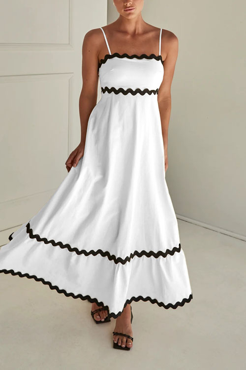 Kathiadress Elegant wavy edges suspender dress