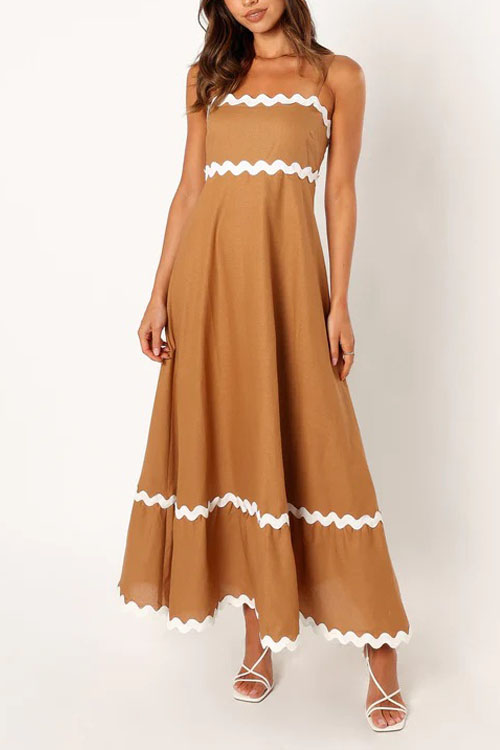 Kathiadress Elegant wavy edges suspender dress