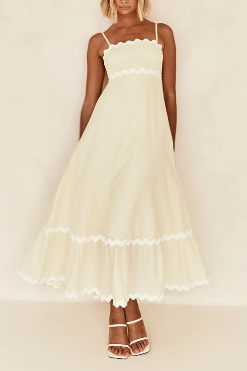 Kathiadress Elegant wavy edges suspender dress