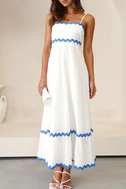 Kathiadress Elegant wavy edges suspender dress