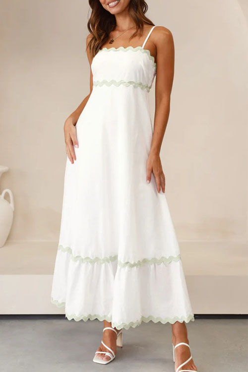 Kathiadress Elegant wavy edges suspender dress