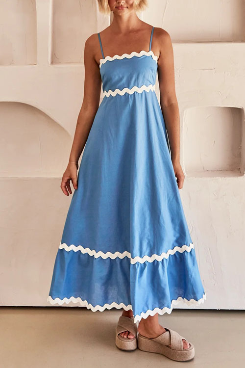 Kathiadress Elegant wavy edges suspender dress