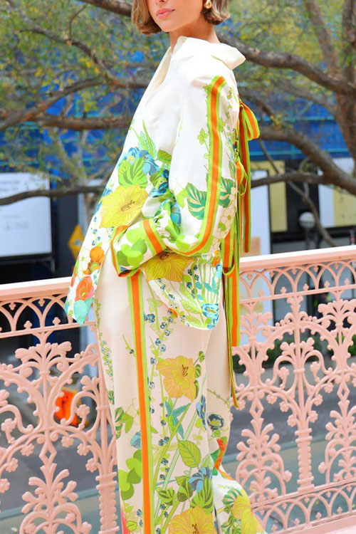 Nonnadress Printed Holiday Long Sleeve Two Piece Casual Trouser Set