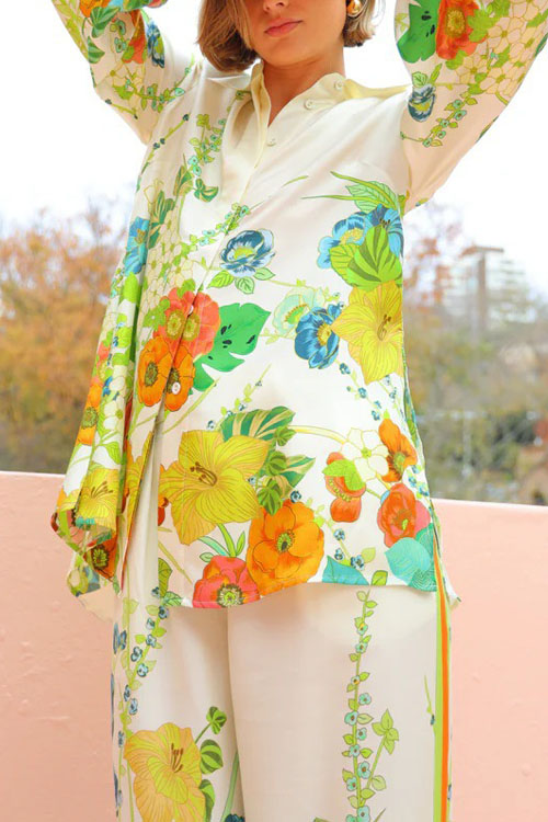 Nonnadress Printed Holiday Long Sleeve Two Piece Casual Trouser Set