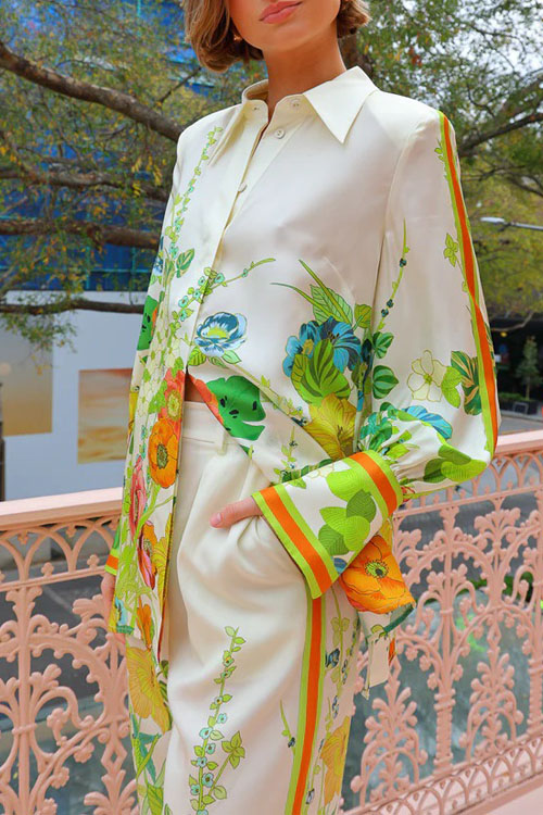 Nonnadress Printed Holiday Long Sleeve Two Piece Casual Trouser Set