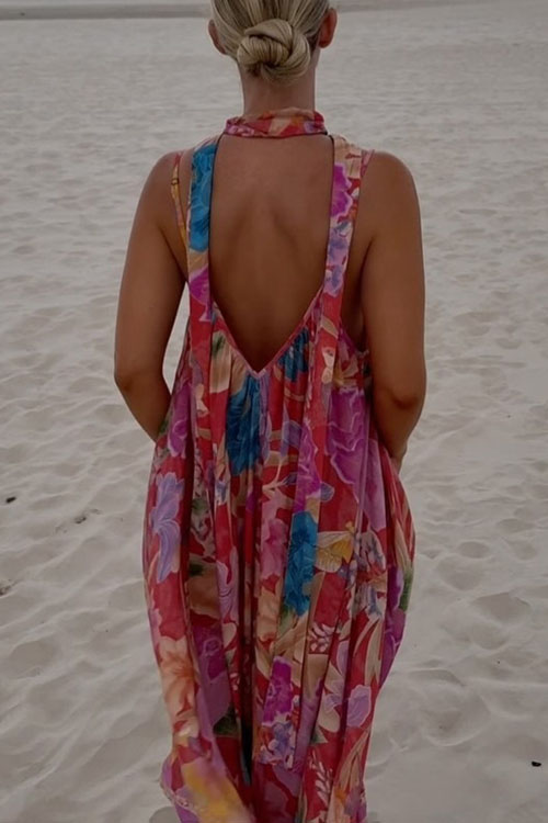 Nonnadress Printed Halter INS Loose Casual Holiday Dress