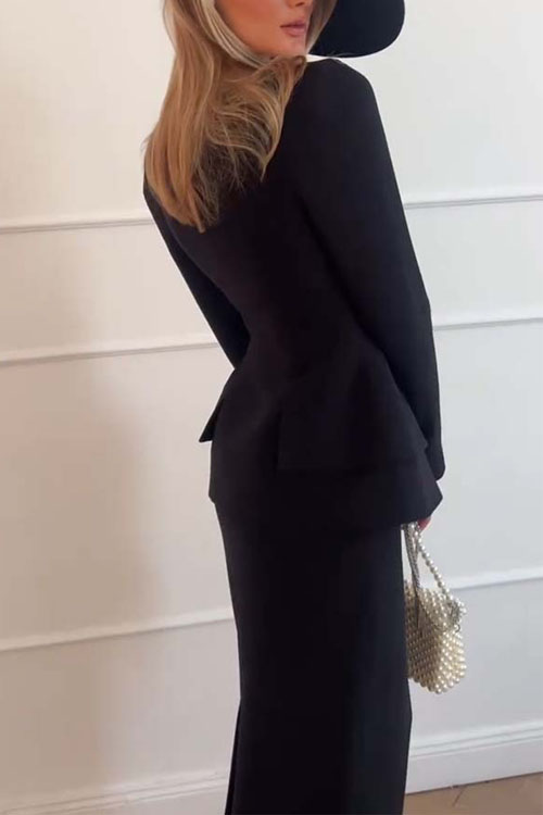 Nonnadress Long Sleeve Commuter Pocket INS Casual Loose Party Two-Piece Set