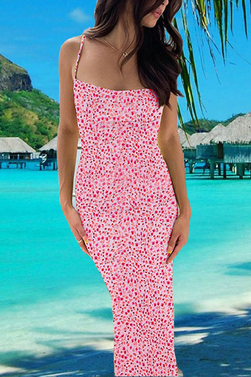 Nonnadress Holiday Printed Backless Dress