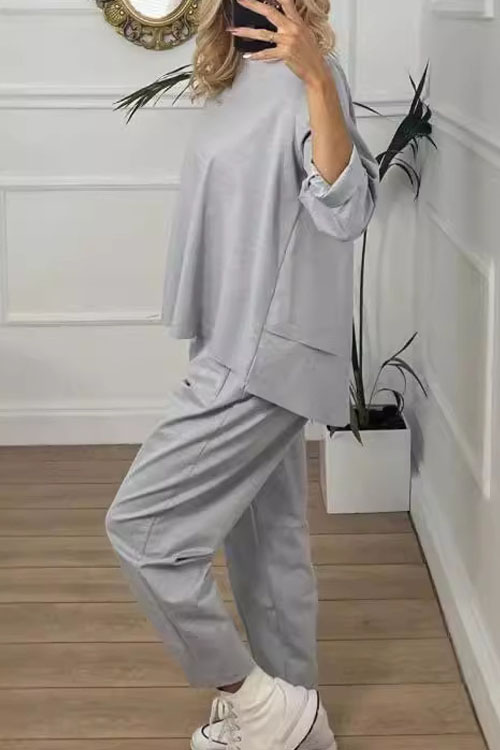 Nonnadress Solid Colour Casual Fashion Long Pants Long Sleeve Suit