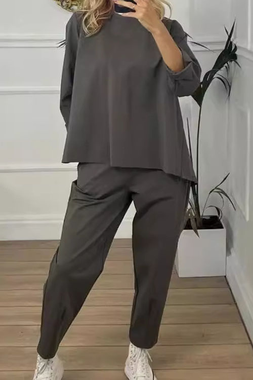 Nonnadress Solid Colour Casual Fashion Long Pants Long Sleeve Suit