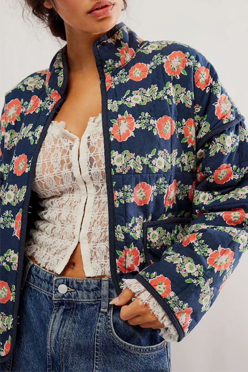 Nonnadress Loose Casual Printed Cotton Jacket
