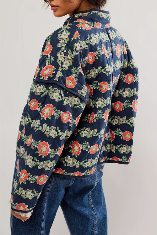 Nonnadress Loose Casual Printed Cotton Jacket