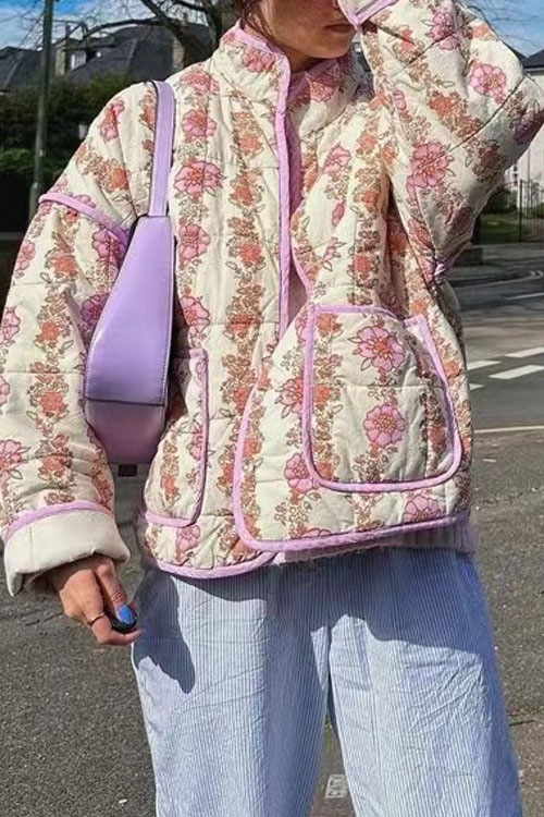 Nonnadress Loose Casual Printed Cotton Jacket