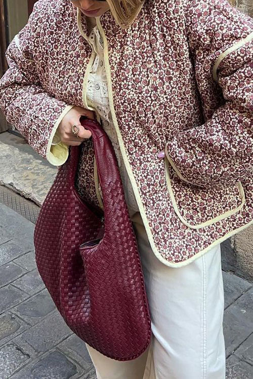 Nonnadress Loose Casual Printed Cotton Jacket