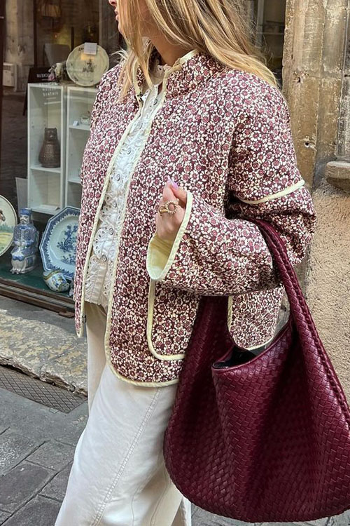 Nonnadress Loose Casual Printed Cotton Jacket