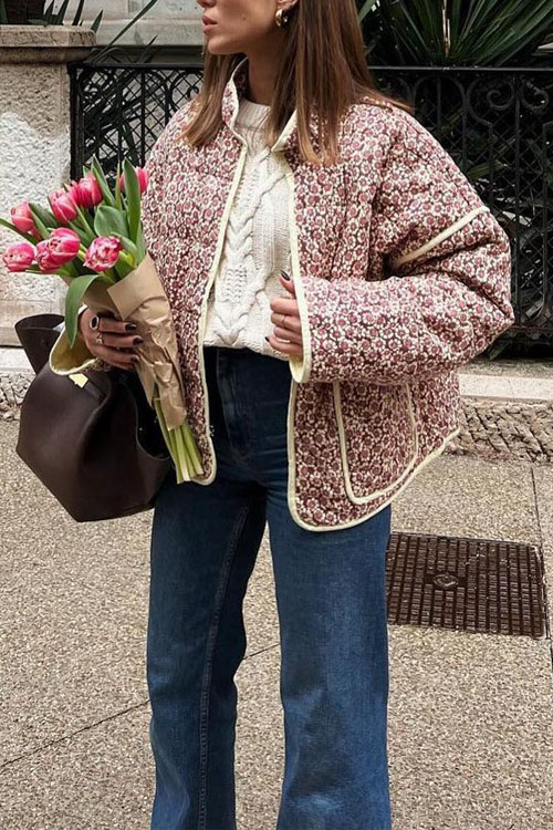 Nonnadress Loose Casual Printed Cotton Jacket