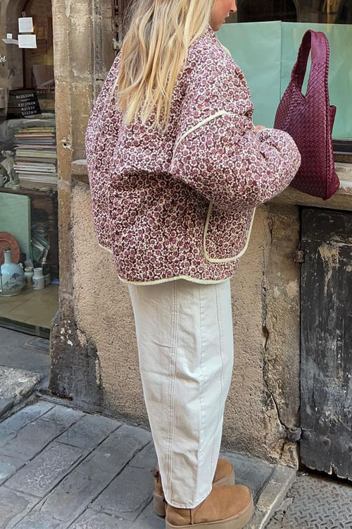 Nonnadress Loose Casual Printed Cotton Jacket