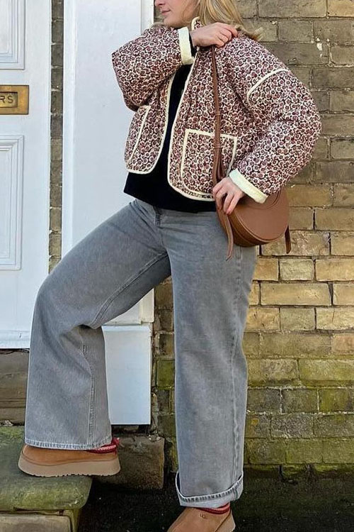 Nonnadress Loose Casual Printed Cotton Jacket