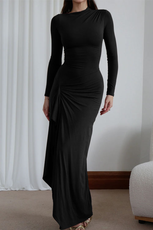 Nonnadress Autumn Winter Casual Lace-Up Stretch Dress