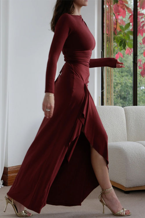 Nonnadress Autumn Winter Casual Lace-Up Stretch Dress